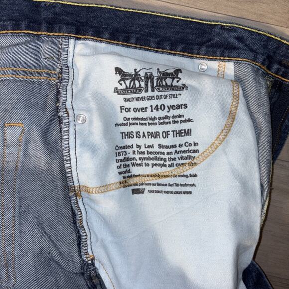 Levi Strauss 550 Big Mens 44X 29 Red Tab Denim Jeans Dark Blue - Picture 5 of 9